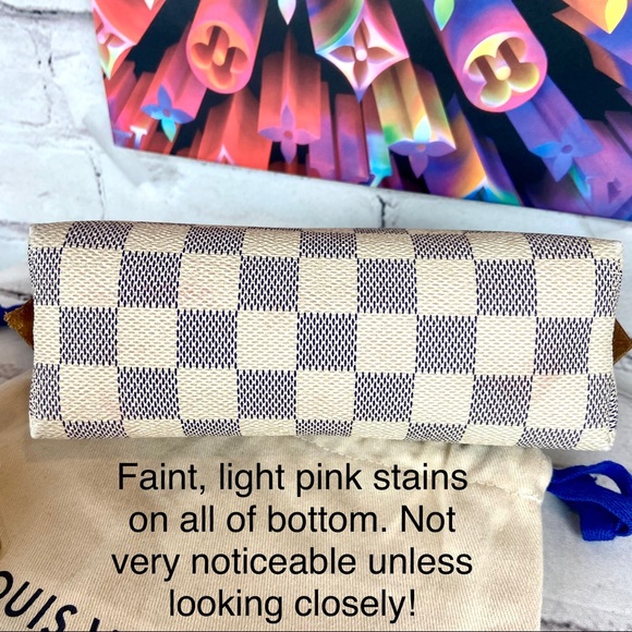 Louis Vuitton Damier Azur Cosmetic Pouch Crossbody Bag with leather strap - Picture 15 of 16